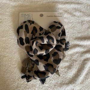 TIME AND TRU. fashion bandana. Leopard Print w tassels